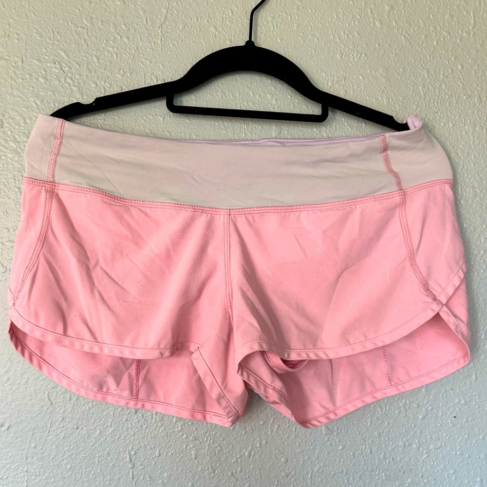 Pink Lululemon Speed Up shorts